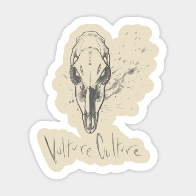 "Vulture Culture" Broken Doe Skull Sticker by Skavengr